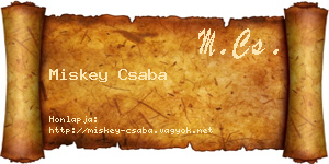Miskey Csaba névjegykártya